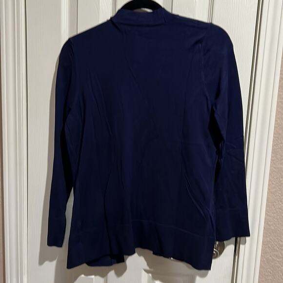Open Front Lightweight Cardigan Sweater Sz Medium Navy Blue Othyroce - Picture 5 of 8